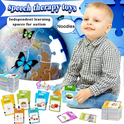 510 Words Talking Flash Cards for Toddlers Age 1 2 3 4 5 British English Accent Speech Therapy Toys for 2 Year Old Boys Girls Educational Audible Flashcard Device UK Kids Sight Words Talking Flashcard